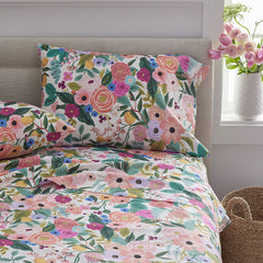 Garden Party Classic Cool Cotton Percale Fitted Bed Sheet - Multi, King