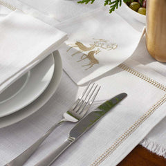 Metallic Cocktail Napkins, Set of 4 - Reindeer