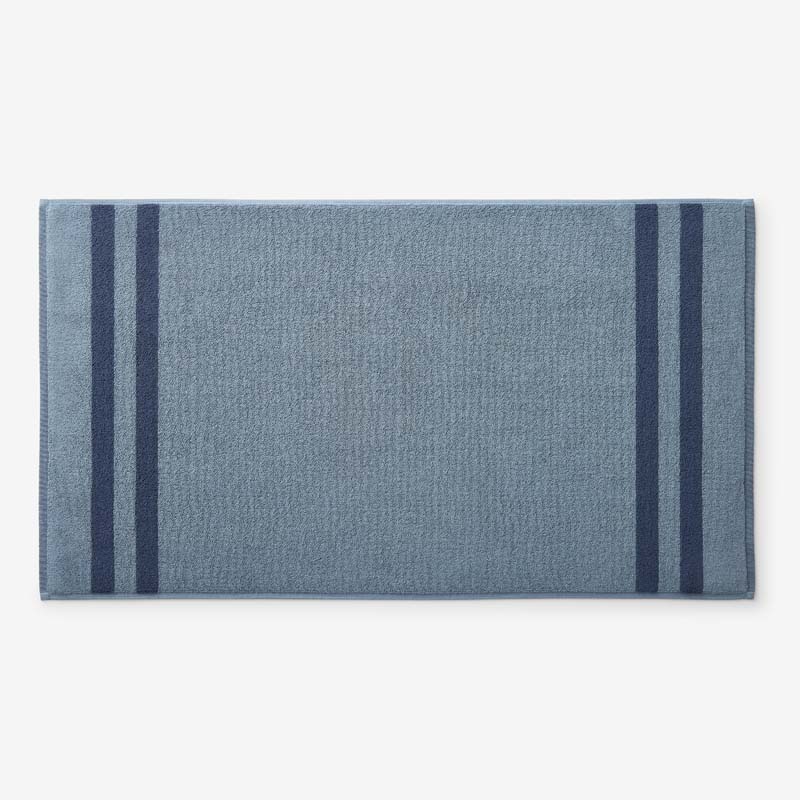 Mirage Aegean Cotton Reversible Stripe Bath Mat - Smoky Blue, 20 in. x 36 in.