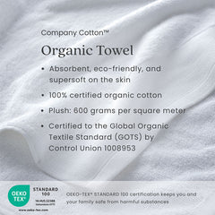 Organic Cotton Hand Towel - White