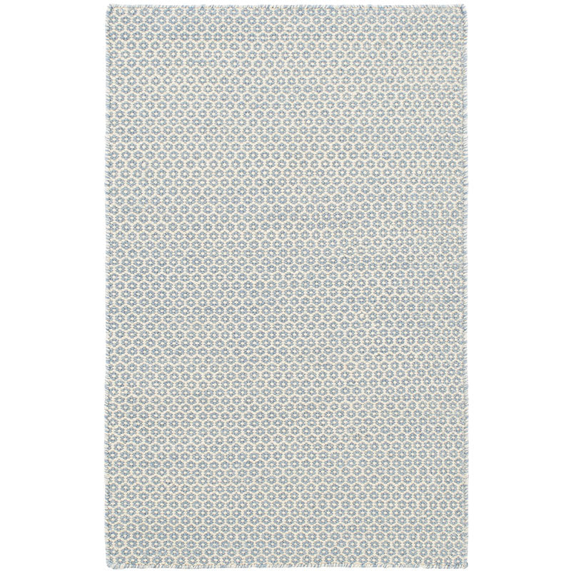 Honeycomb Handwoven Wool Rug -  French Blue, 8' x 10'