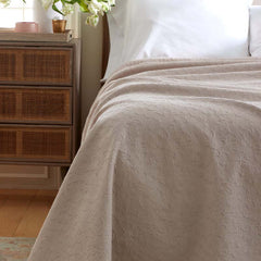 Delicate Floral Blanket - Beige, Twin/Twin XL