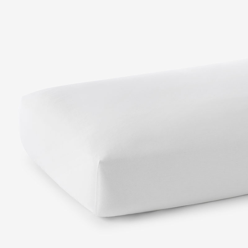 Classic Ultra-Cozy Cotton Velvet Flannel Fitted Bed Sheet - White, Queen