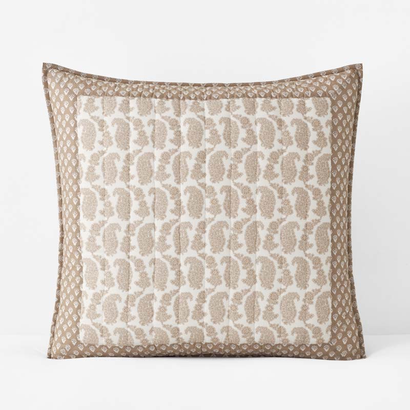 Jiya Reversible Quilted Sham - Taupe, Euro