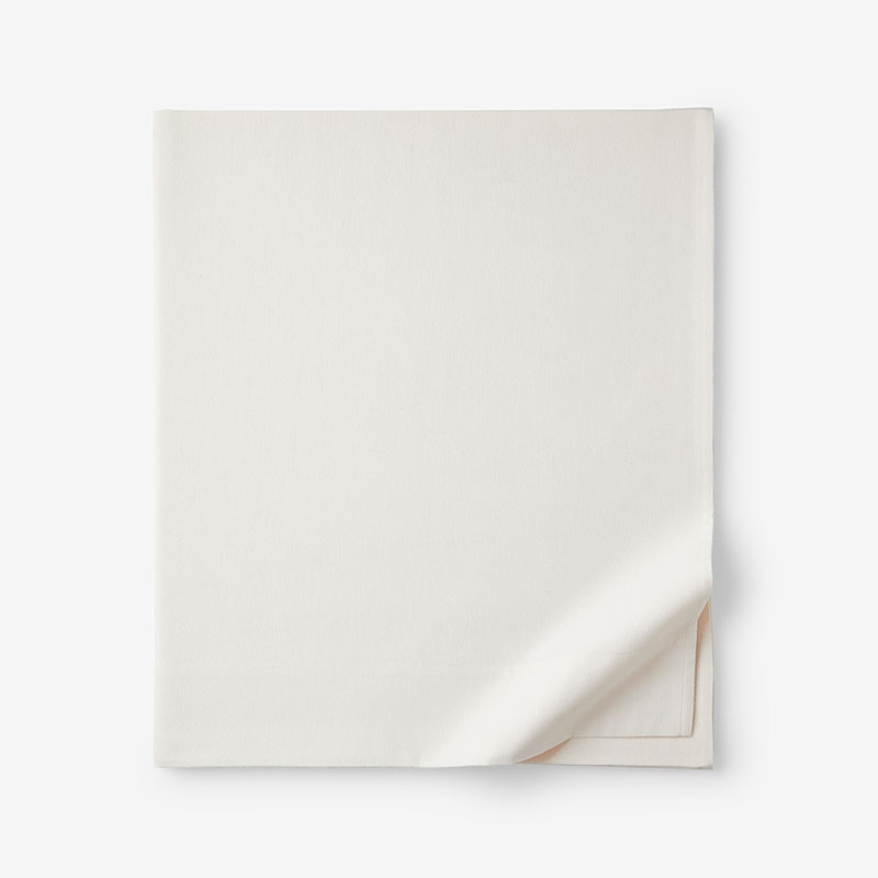 Classic Ultra-Cozy Cotton Velvet Flannel Flat Bed Sheet - Ivory, King/Cal. King