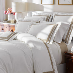 Double Border Premium Smooth Supima® Cotton Wrinkle-Free Sateen Duvet Cover - Light Birch, Twin/Twin XL