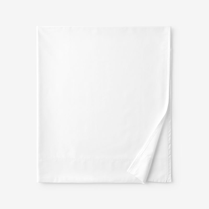 Classic Smooth Wrinkle-Free Sateen Flat Bed Sheet - White, Queen