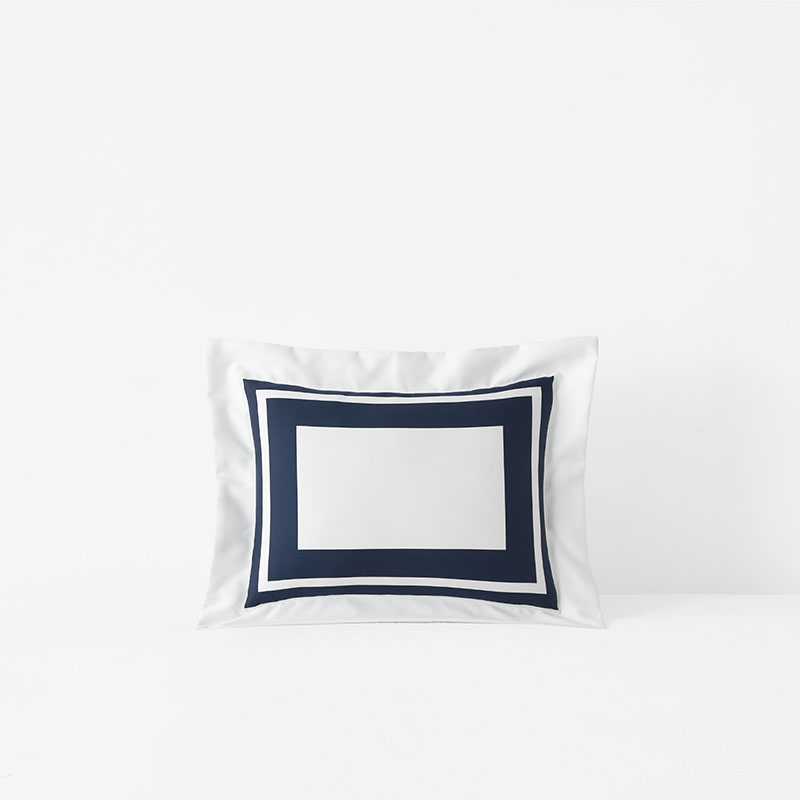 Double Border Premium Smooth Supima® Cotton Wrinkle-Free Sateen Sham - Navy, Boudoir