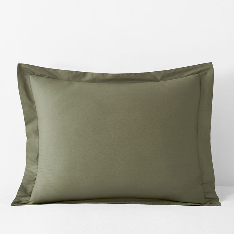 Classic Cool Cotton Percale Sham - Olive Green, Standard