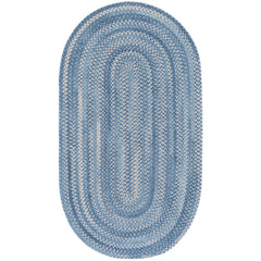 Bambini Braided Chenille Rug - Aqua, 7' x 9' Oval
