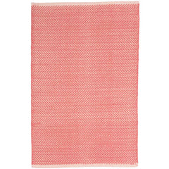Herringbone Handwoven Cotton Rug - Coral, 6' x 9'