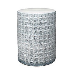 Ceramic Flower Side Table -  Light Blue