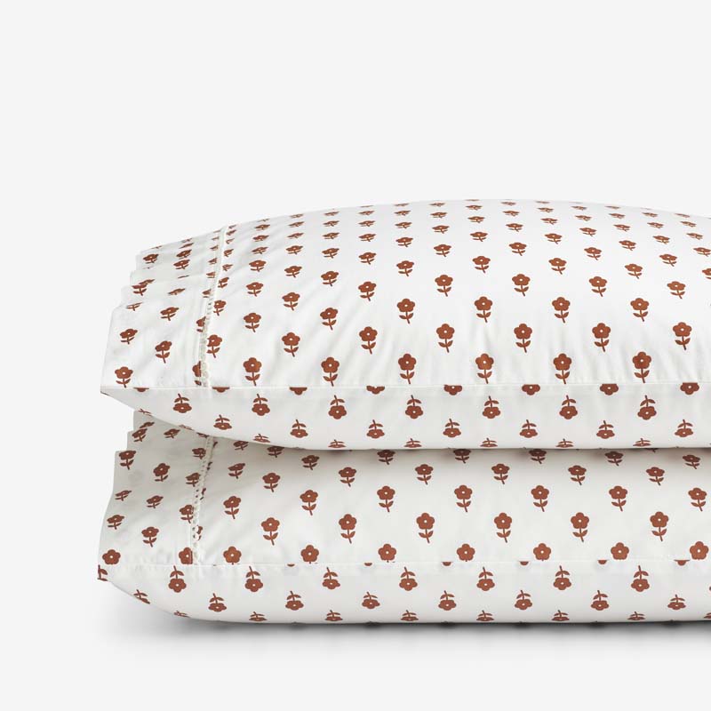 Mini-Prints Garment Washed Cotton Percale Pillowcase Set - Flowers, King