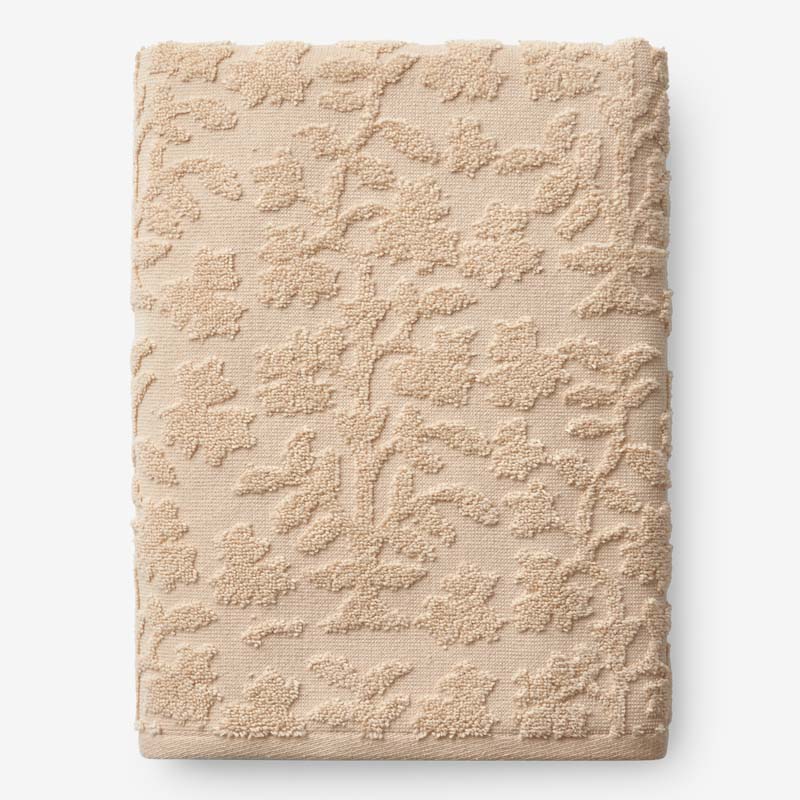 Floral Jacquard Bath Sheet - Light Antique Beige