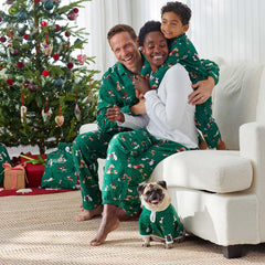Family Flannel Kid's Button-Down Pajama Set - Holiday Pups, 6/7