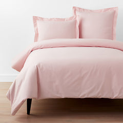 Classic Cool Organic Cotton Percale Solid Duvet Cover - Petal Pink, Full/Queen
