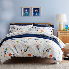 Outerspace Classic Cool Organic Cotton Percale Sham - White Multi, Standard