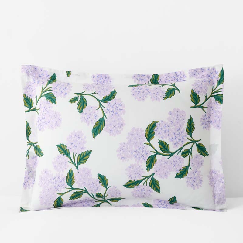 Hydrangea Classic Cool Cotton Percale Sham - Lilac, Standard