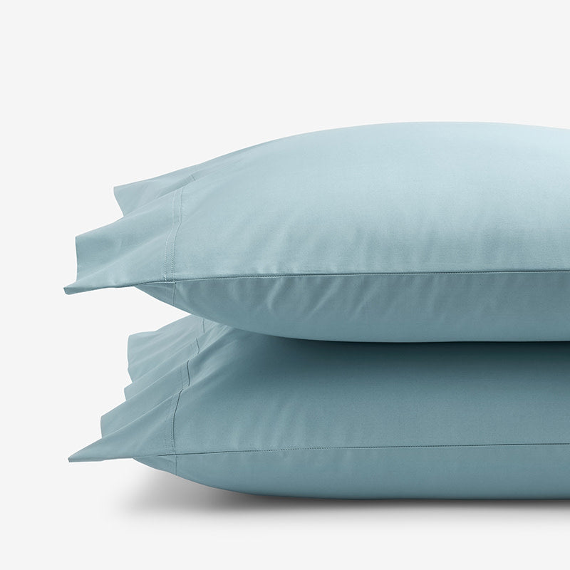 Premium Cool Supima® Cotton Percale Pillowcase Set - Slate Blue, King