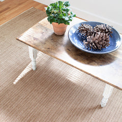 Herringbone Handwoven Cotton Rug - Stone, 8' x 10'