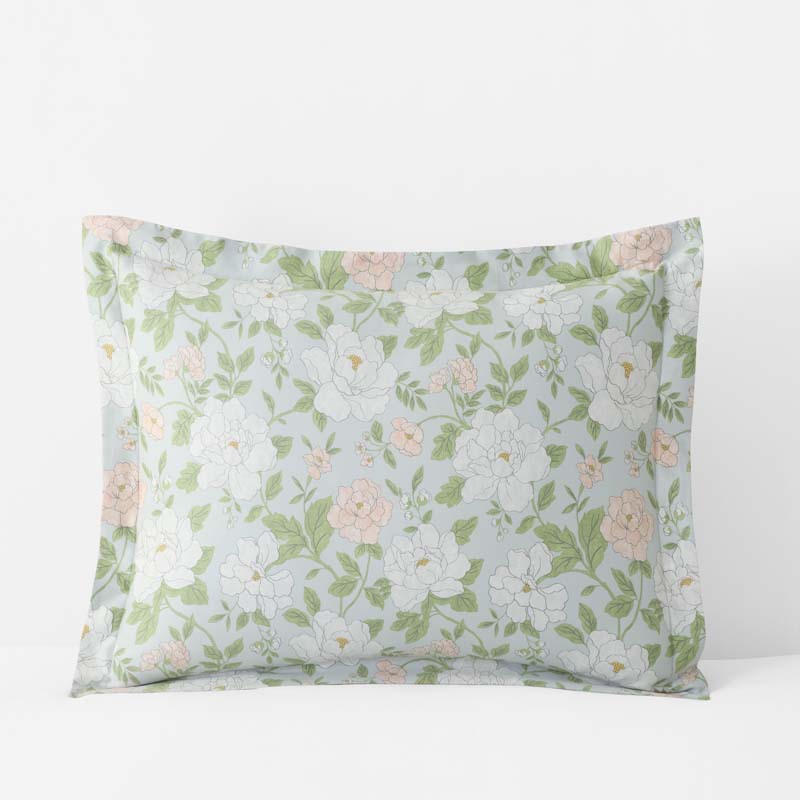 Misty Meadow Cluster Reversible Classic Smooth Sateen Sham - Green Tea, King