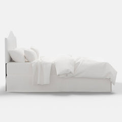 Saddle Velvet Headboard - White, Twin