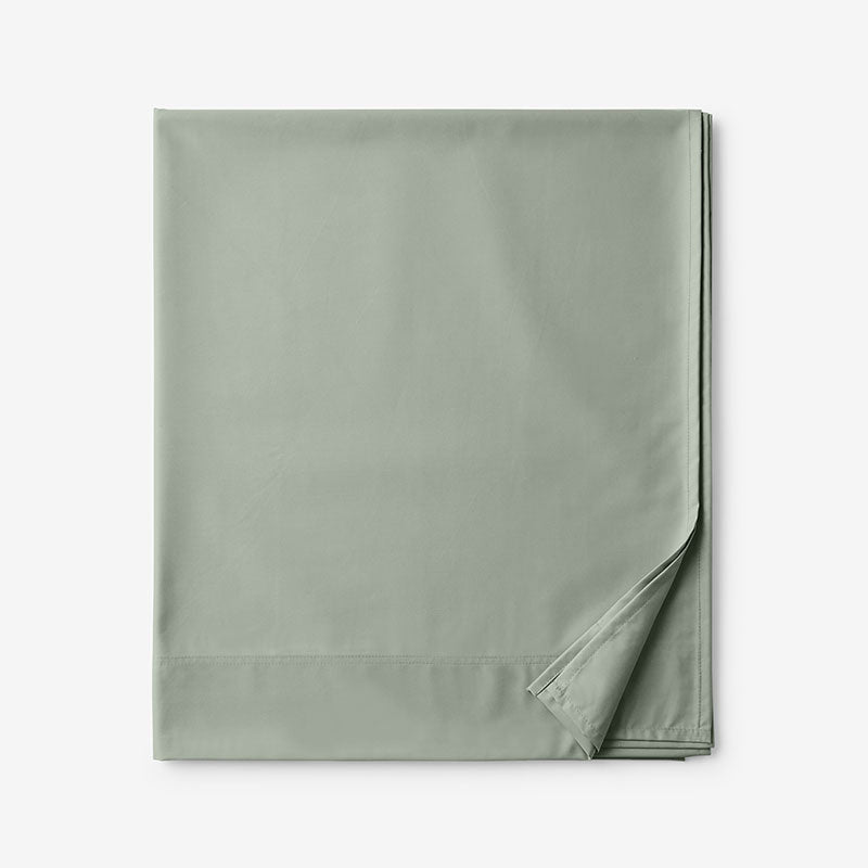Classic Smooth Rayon Made From Bamboo Sateen Flat Bed Sheet - Tarragon, Full