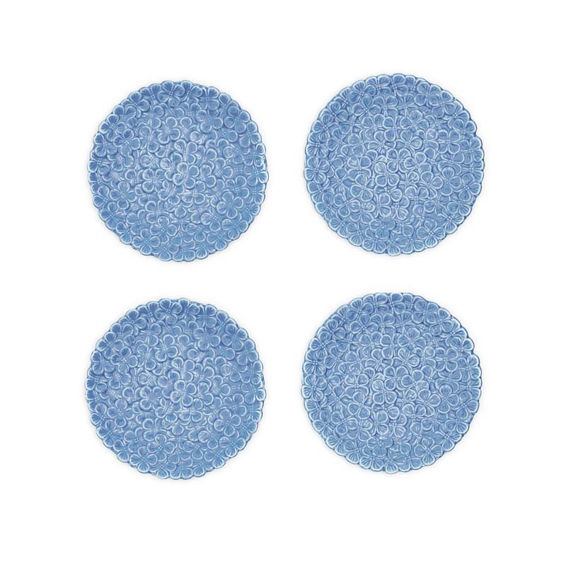Hydrangea Appetizer Plates, Set of 4 - Blue
