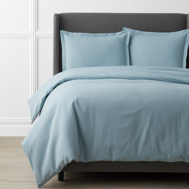 Luxe Ultra-Cozy Cotton Velvet Flannel Duvet Cover Cloud Blue, Full/Queen
