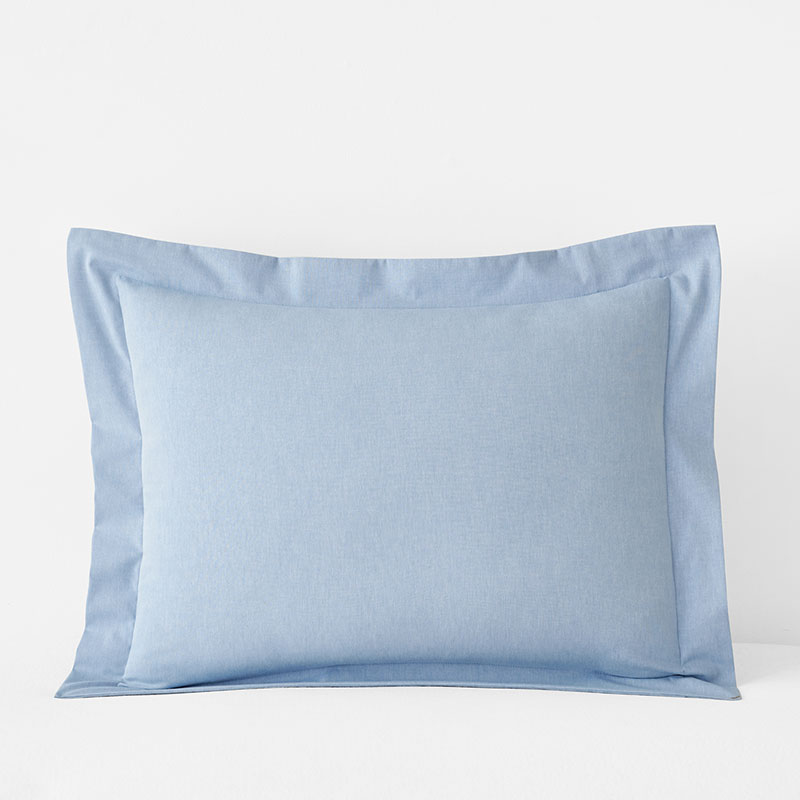 Classic Oxford Yarn-Dyed Solid Sham - Blue, Standard