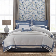 Double Border Classic Smooth Wrinkle-Free Sateen Sham - Infinity Blue, Euro
