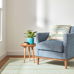 Long Slade Handwoven Cotton Rug - Teal, 8' x 10'