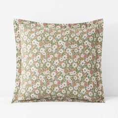 Julienne Classic Cool Cotton Percale Sham - Floral Beige, Euro