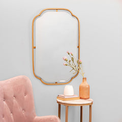 Gilded Floating Frame Wall Mirror - Gold, OS