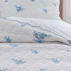Brinda Floral Quilted Sham - White, King