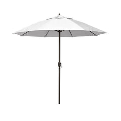 Round Outdoor Patio Umbrella, Aluminum with Auto Tilt Crank - Bronze Finish, Natural, 7.5'