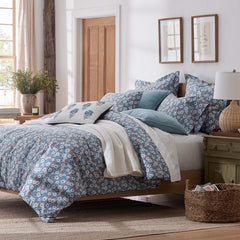 Julienne Classic Cool Cotton Percale Sham - Floral Blue, King