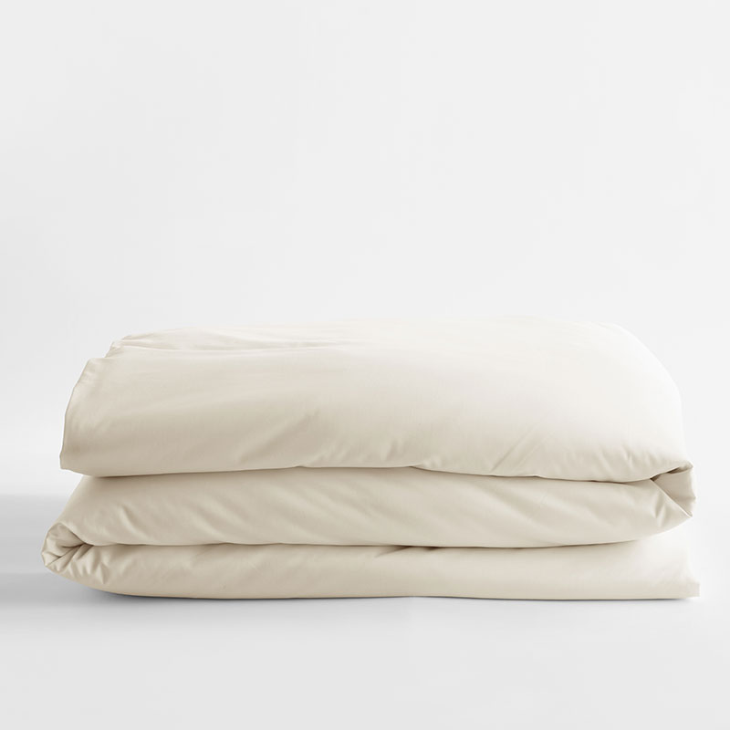 Premium Smooth Organic Cotton Sateen Duvet Cover - Ivory, King/Cal. King