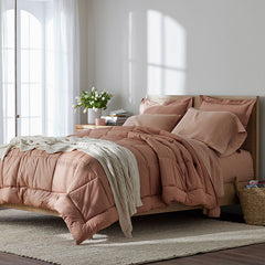 Classic Cool Cotton Percale Comforter - Clay, King/Cal King
