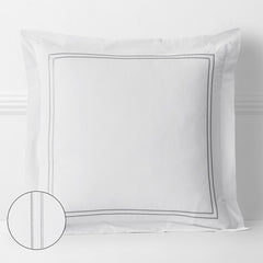 Dorset Stripe Luxe Smooth Egyptian Cotton Sateen Sham - Gray, Euro
