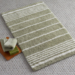 Plush Spa Stripe Bath Rug - Dark Willow, 17 in. x 24 in.