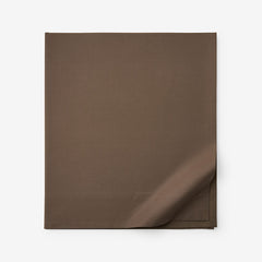 Classic Cool Cotton Percale Deep Pocket Flat Bed Sheet - Coffee, King