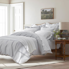 Classic Smooth Sateen Solid Bed Sheet Set - Light Gray, King