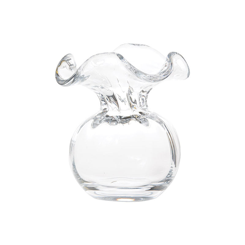 Hibiscus Glass Fluted Vases - Clear, Small