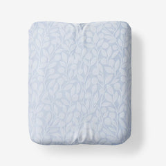 Jacquard Leaf Yarn-Dyed Premium Smooth Supima® Cotton Wrinkle-Free Sateen Fitted Bed Sheet - Blue Shadow, King