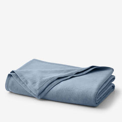 Cotton/Acrylic Fleece Blanket - Smoke Blue, Twin/Twin XL