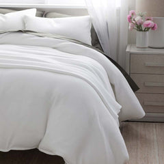 Mini Waffle Duvet Cover - White, Twin/Twin XL