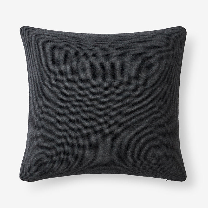 Classic All Season Breathable Cotton Knit Decorative Pillow Cover - Dark Gray