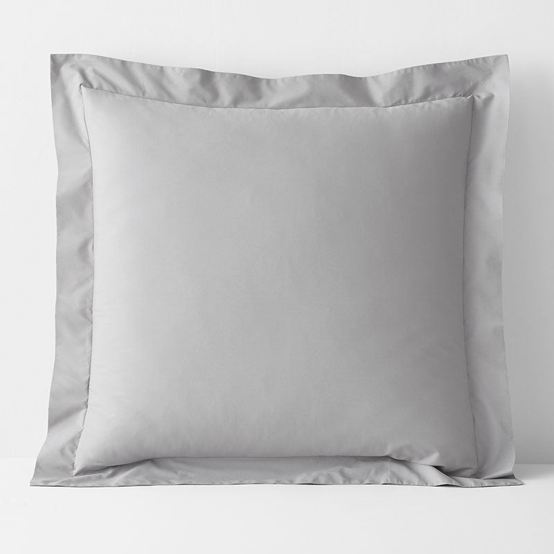 Classic Cool Cotton Percale Sham - Gray Smoke, Euro