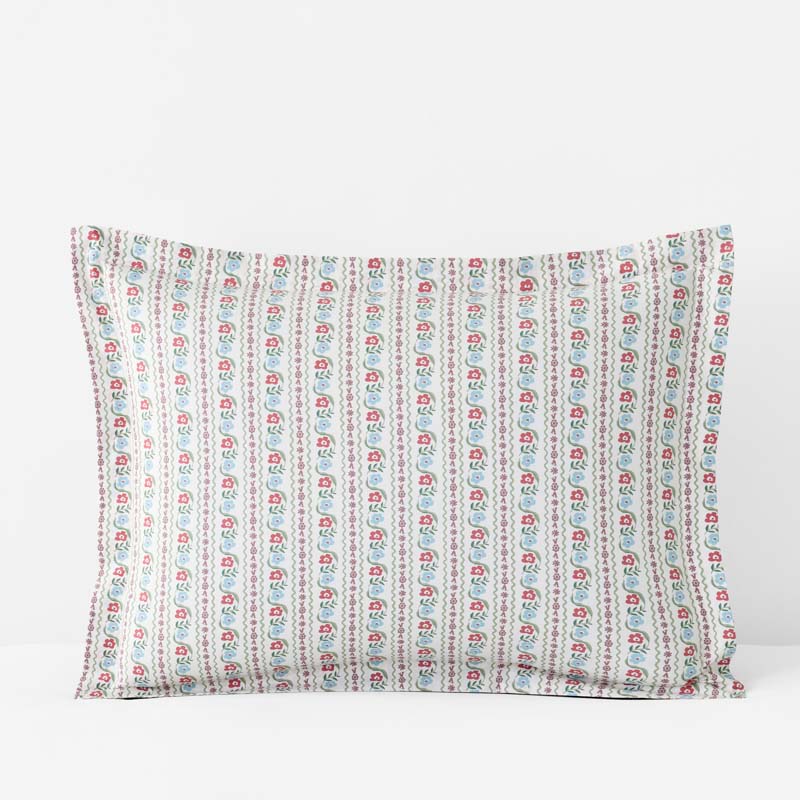 Delphine Classic Cool Cotton Percale Sham - Ivory Multi, Standard